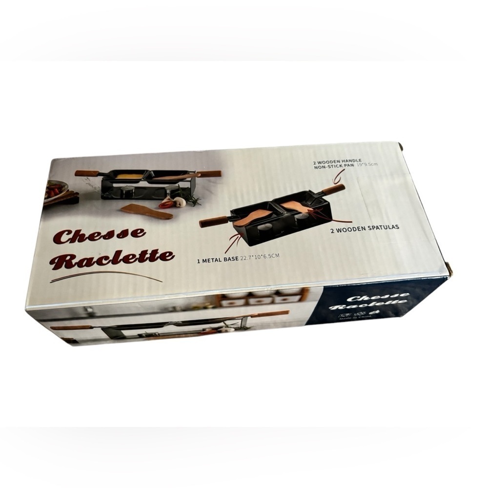 Mini Cheese Raclette Barbecue Set 2 Grill Pans Cooking Indoors Swedish Tradition